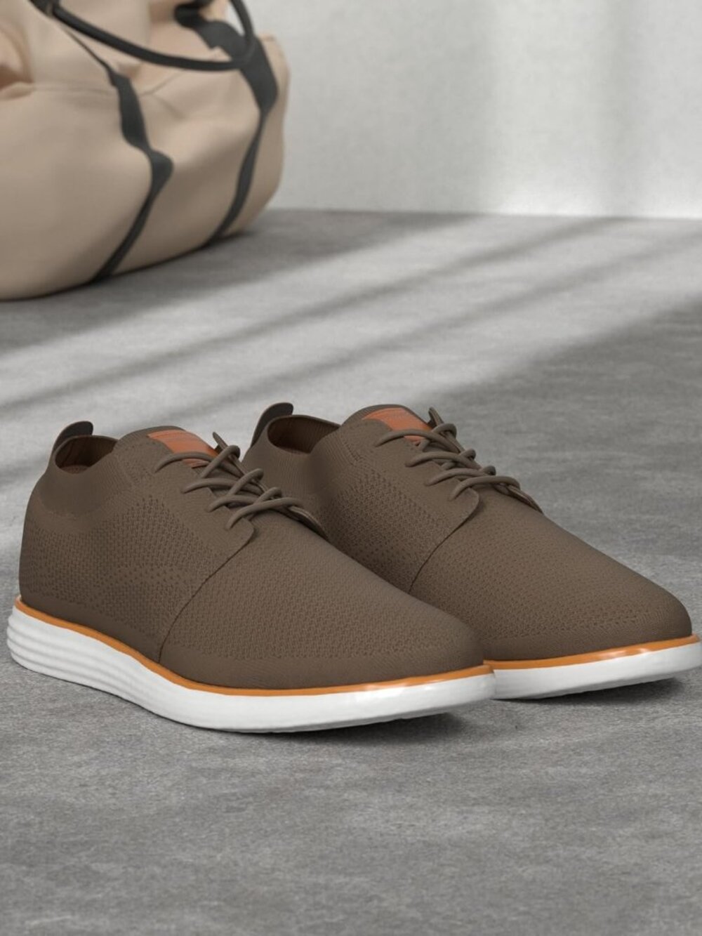 Men's KnitFlex Mesh Sneakers Lace-Up Lightweight Casual Walking Oxfords Shoes - Picture 3 of 6